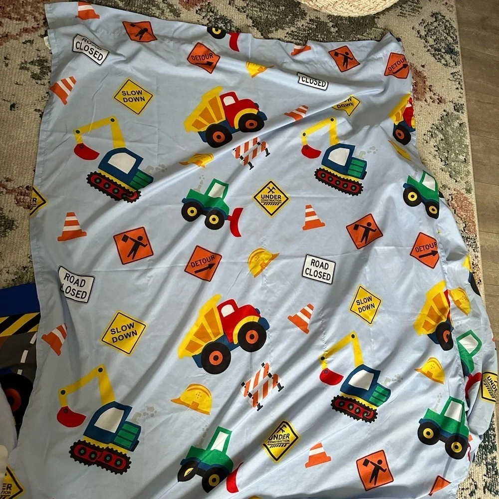 Construction Vehicle Baby Toddler Fitted Sheet, top sheet, Pillow Case Set